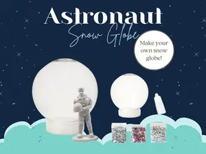 Gray Astronaut Outer Space Shatterproof Snow Globe Craft Kit | Snow Globe | Space Gift, Astronaut Gift, Space Birthday, Snow Globe Gift
