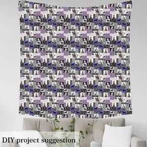 Feelyou Rustic Horse Motif Waterproof Fabric by the Yd - Floral & Geometric Plaid Patchwork, Tight Weave Western Cowboy Upholstery Material for Indoor Decoration, Outdoor Use, Easy Cleaning