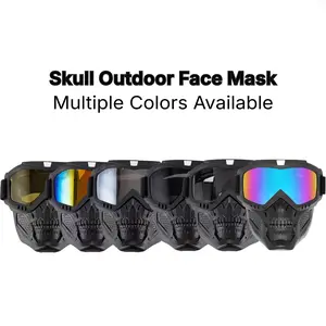 Skull Pattern Sports Outdoor Face Cover - Windproof, Dustproof, Splash-Resistant - Elastic Adjustable Fit - Suitable for Cycling, Skiing - Multiple