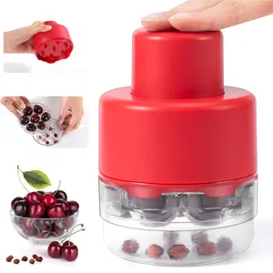 7-In-1 Large Sturdy Cherry Pitter Tool for Effortless Cherry Pitting, Ergonomic Design, Portable Cherry Pitter for Making Cherry Jam, Kitchen Gadget