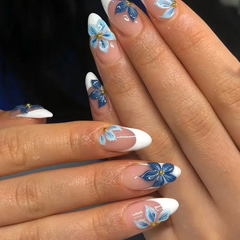 prom nails for light blue dress prom nails for light blue dress