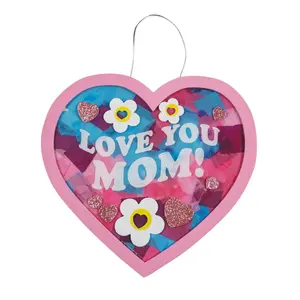 8" x 7 1/2" Love You Mom Tissue Paper Acetate Sign Craft Kit - Makes 12