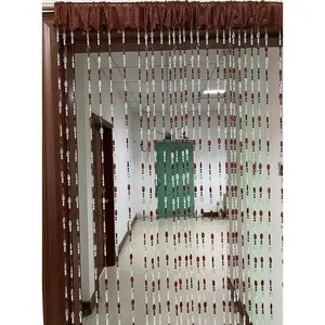 Beaded Door Curtain  Decor Tassel Room Divider Curtain (Brown, 100cm by 195cm)