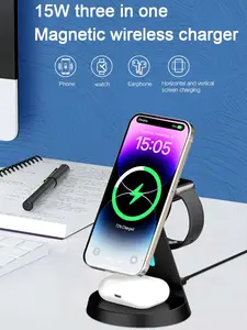 3-in-1 Magnetic Wireless Charger with MagSafe for iPhone AirPods & Apple Watch Fast Charging Solution for Apple Devices