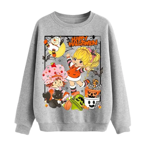 Happy Halloween Strawberry Sweatshirt, Cute Retro Witch Kids Shirt, Pumpkin Candy Bucket Crewneck, Ghost Cat Vintage Fall Top