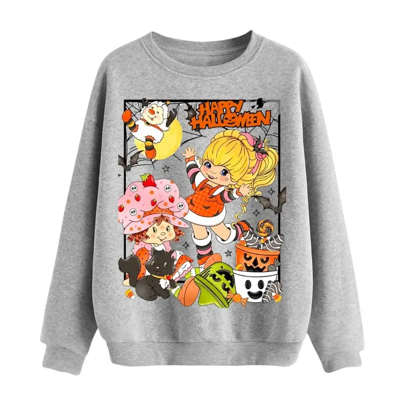 Happy Halloween Strawberry Sweatshirt, Cute Retro Witch Kids Shirt, Pumpkin Candy Bucket Crewneck, Ghost Cat Vintage Fall Top