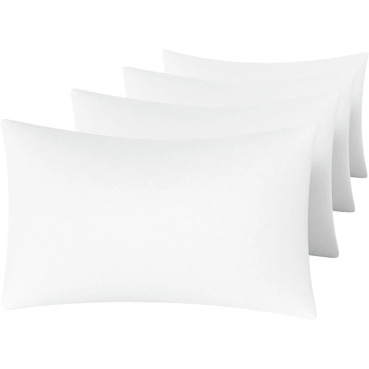 White Pillow Cases Set of 4  Size - Super Soft, Smooth and Breathable Pillow Cases - Envelope Design - Machine Washable Lightweight (20X30 Inches (4 ))