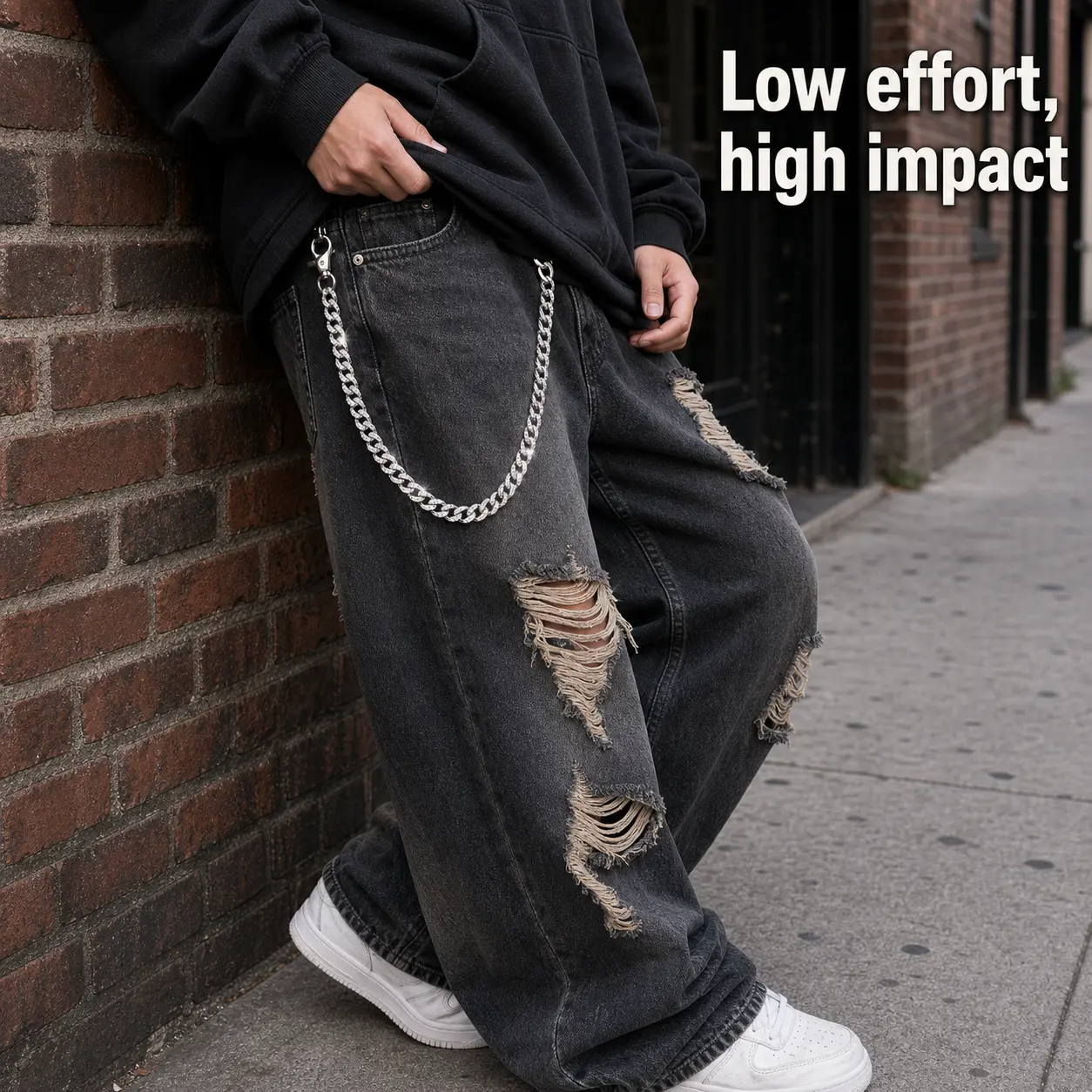 Hip Hop Rhinestone Cuban Link Chain，Pants Chain, Bag Chain, Wallet Chain