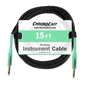 ChromaCast Pro Series Cables CC-PSCBLSS-15SGR Surf Green 15-Feet Pro Series Instrument Cable, Straight - Straight | USA Lifetime Guarantee