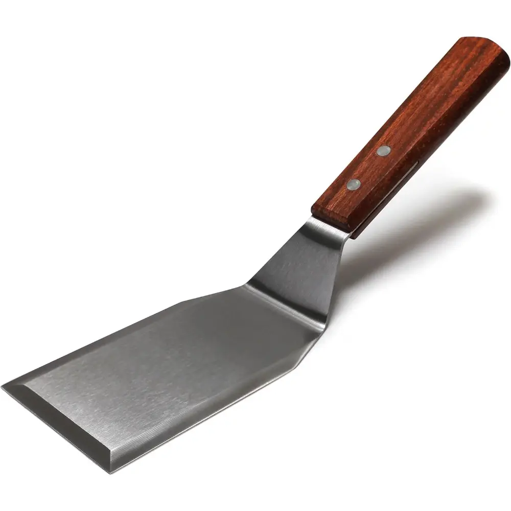 Professional Grade Stainless Steel Straight Heavy-Duty Durable Kitchen Spatula - Essential Cooking Utensil for Even Cast Iron Skillet Surfaces, Flat Top Grills with Optimal Food Release