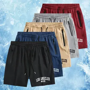 Urban Inspired 3-Count Men's Shorts Set with Iconic "LOS ANGELES CITY OF ANGELS" Text Design and Elastic Waistbands Perfect for Casual Outings and Light Activities