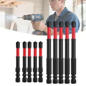 10PC FPH2 Impact Screwdriver Bit Set, FPH2 Bits with Magnetic for Electricians, Impact Screw Driver Set S2 Steel 65mm & 110mm Slotted Heads 1/4 Inch Hex Shank