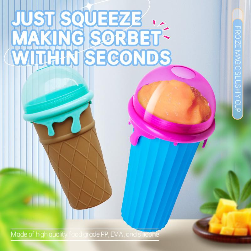 500ml Slushy Cup, Quick-Freeze Squeeze Cup for Homemade Smoothies, Juice, Ice Cream & Frozen Drinks