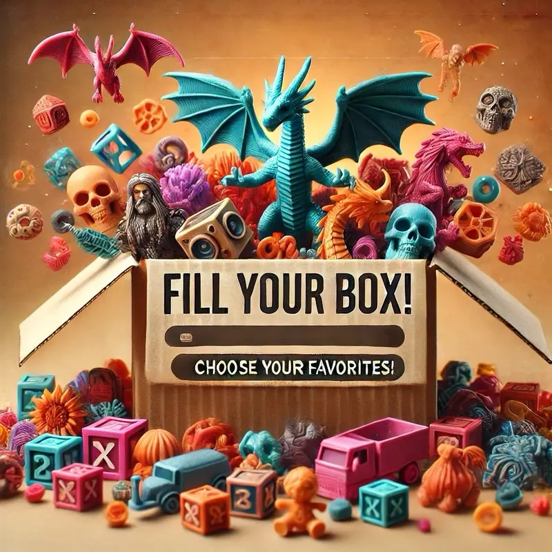 Flam3d Prints LIVE PICK BUILD A BOX OF 3D ARTICULATING FIGURINES Home Decor Accessory Interior Decoration Accessories Fill Your Box with 3D Prints on Live Only