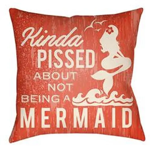 Artistic Weavers LTCH1540-2222 Litchfield Square Pillow, Poppy Red & Aqua - 22 x 22 in.