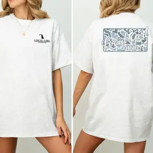 Local Girl Blue Camo Graphic Tee, Unisex Short Sleeve T-Shirt, Comfort Wear for Men and Women, Stylish Daily Outfit	