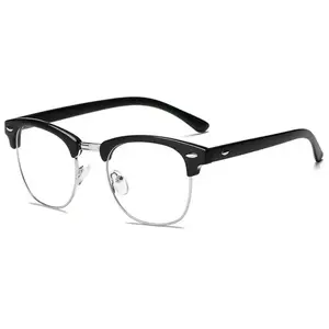 Anti-blue Light Semi-frame Eyeglasses for Women & Men Lightweight PC Material Flexible Hinges Comfortable Nose Rest Glasses Daily Clothing Decor 2025