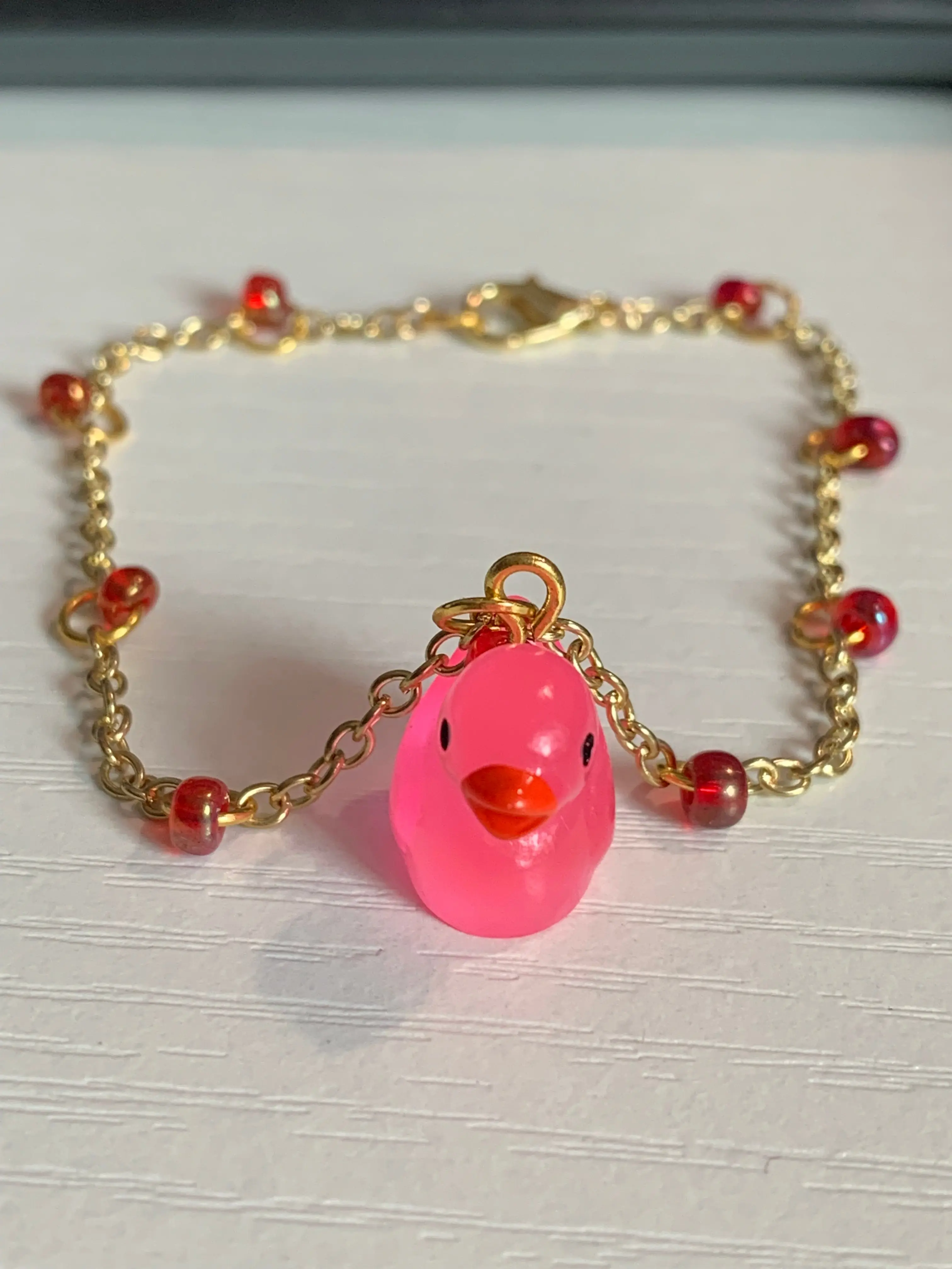 Pink Duck Bracelet