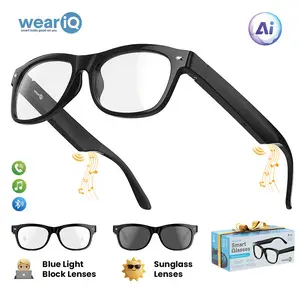 WeariQ AI Blue Light Blocking Smart Glasses & Smart Sunglasses,AI Translation Wirless Audio Bluetooth Smart Glasses,ChatGPT,Built-in Mic & Speakers, HD Calling, 10H Music, Wireless Wearable,For Sports&Travel,Digital Eye Strain Relief,Driving