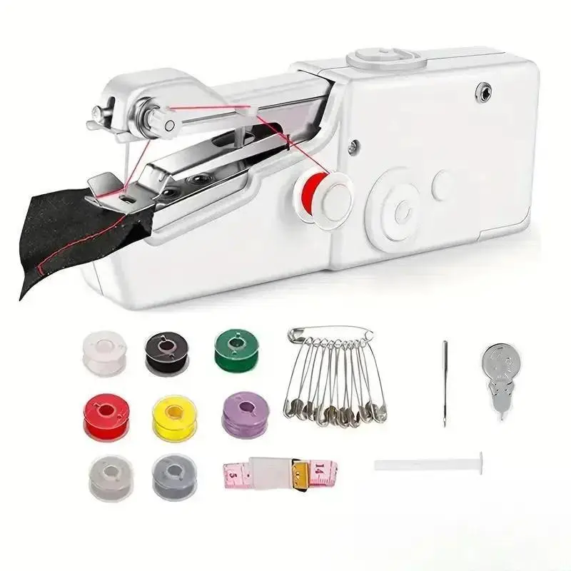 Portable Electric Sewing Machine without Battery, 1 Count Mini Handheld Sewing Machine for Beginner, Sewing Machine for Home DIY Clothing, Clothes DIY Tools, Summer Gift
