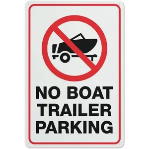 No Boat Trailer Parking Sign 8""X12"" Rust Free Aluminum Signs Outdoor, Metal Tin Sign For Home, Business, Yard