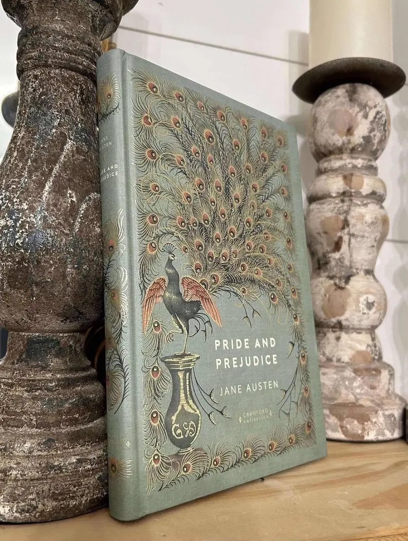 Rare, Pride And Prejudice book by Jane Austen, from The Cranford Classics Collection! Pristine, turquoise embossed in gold