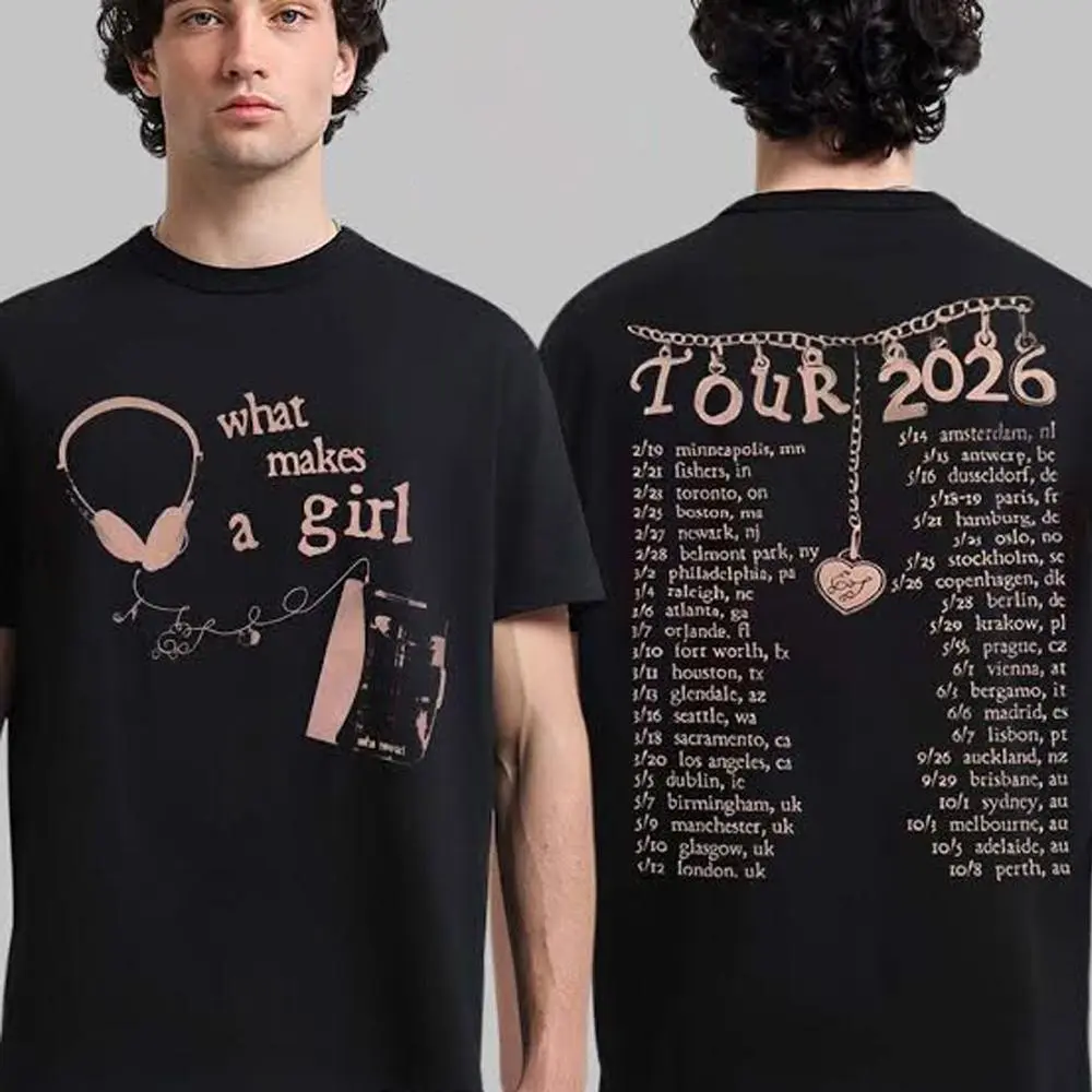 Conan Gray Wishbone World Tour Merch 2026 What Makes A Girl Two Sided T- Shirt