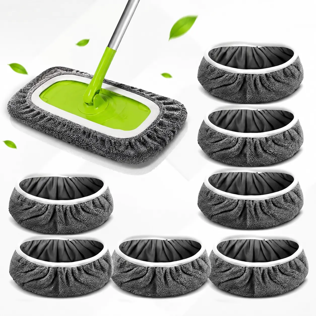4, 8 or 12-Piece Replacement Mop Cloth Set – Mop Head Pads for Dusting and Floor Cleaning in Kitchens, Bedrooms, Homes and Commercial Spaces