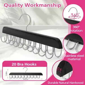 Bra Organizer for Closet, Tank Top Hanger, Bra Hanger 20 Hooks Capacity, Foldable Bra Hangers for Closet Organizer and Storage, Multi Tank Top Hangers Space Saving for Bra (1) Hanging