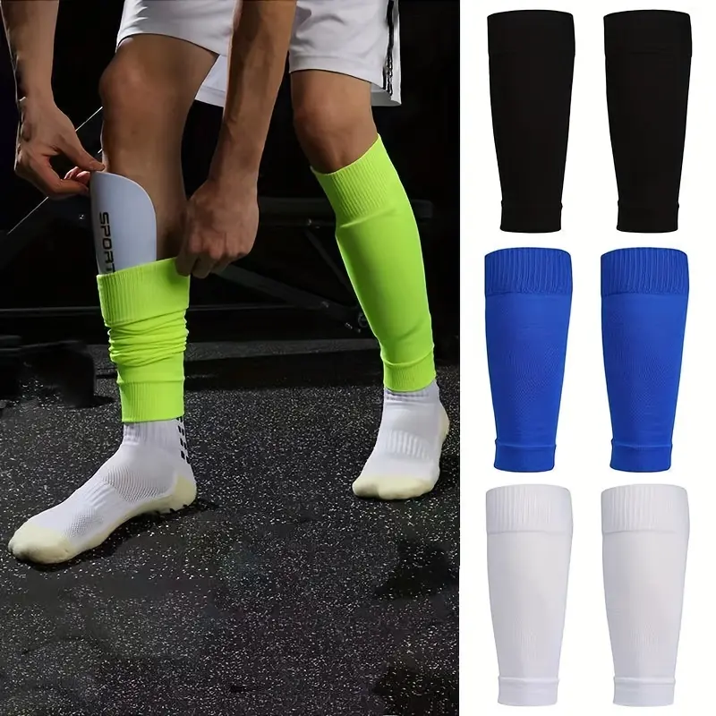 Unisex Soccer Leg Sleeves, Universal Fit Non-Slip Design with Breathable Honeycomb Padding, Acetate Fabric for Futsal and Football Training, Soccer & Futsal, Football Accessories
