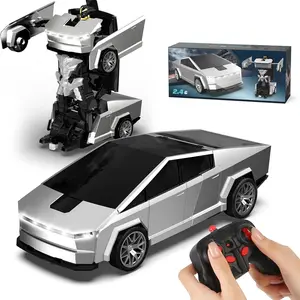 Tesla Pickup Transformer Rc Model Car Remote Control Car Toy for Kids 4-12 Years, Fun Interactive Deformation Vehicle, Includes 2 Rechargeable Batteries