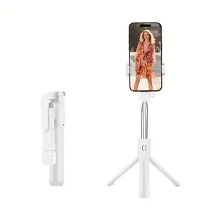 Expandable Selfie Stick for Phones with Integrated Fill Light & Wireless Remote 360° Rotating Tripod for Professional Live Streaming Vlogging Travel & Outdoor Activities