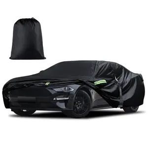 Car Cover Fit for Ford Mustang 1994-2025, for Chevy Camaro 2010-2025, Waterproof All Weather Full Exterior Cover Rain Hail Sun Protector Car Cover with Door Zipper Lightweight