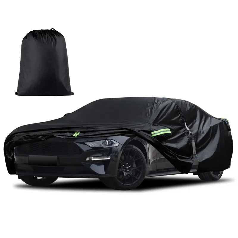 Car Cover Fit for Ford Mustang 1994-2025, for Chevy Camaro 2010-2025, Waterproof All Weather Full Exterior Cover Rain Hail Sun Protector Car Cover with Door Zipper Lightweight