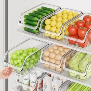 Food-Grade Refrigerator Storage Box Portable Fruit & Egg Container for Kitchen Household Food Organization Magic Organizer