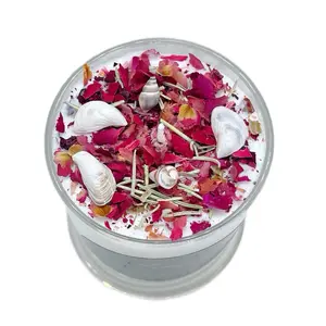 Aphrodite Love Candle - Unscented with Aphrodisiac Oil & Decorative Seashells for Intense Love Attraction - Decor Ornaments