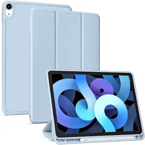for iPad Air 6th Generation Case 11 inch 2024, iPad Air 5th / iPad Air 4th Generation case 10.9 inch, Trifold Kickstand  Cover Auto Wake with Pencil Holder,  Blue