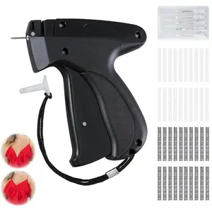 Black Quick Sewing Gun - Includes 6 Mini Needles and 4000pcs (2000 Black & 2000 White) Clothing Gun Quick Stitchy Sewing Kit
