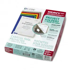 212 MAIN C-Line Tear-Proof Transparent Poly Letter Jacket File Folders, 25 per Box, Office Filing Supplies, Storage Accessories