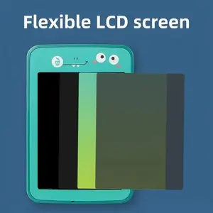 Kids interactive Dinosaur LCD Drawing board - blue, one click clear screen, creative parent-child art tools, with stylus and letter guide, PP material, dinosaur toy