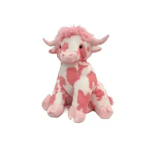 Pink Highland Cow Plush, Valentines Gift