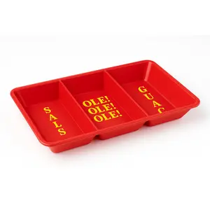 Fiesta Time Rectangular Plastic Sectional Serving Platter