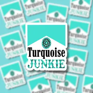 Turquoise Junkie Waterproof Sticker
