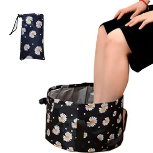 Collapsible Foot Bath Basin, Portable Travel Foot Tub for Soaking Feet Multifunctional Waterproof Foot Soaker Collapsible Bucket for Camping, Washing Vegetables and Fruits (18 L/Black)