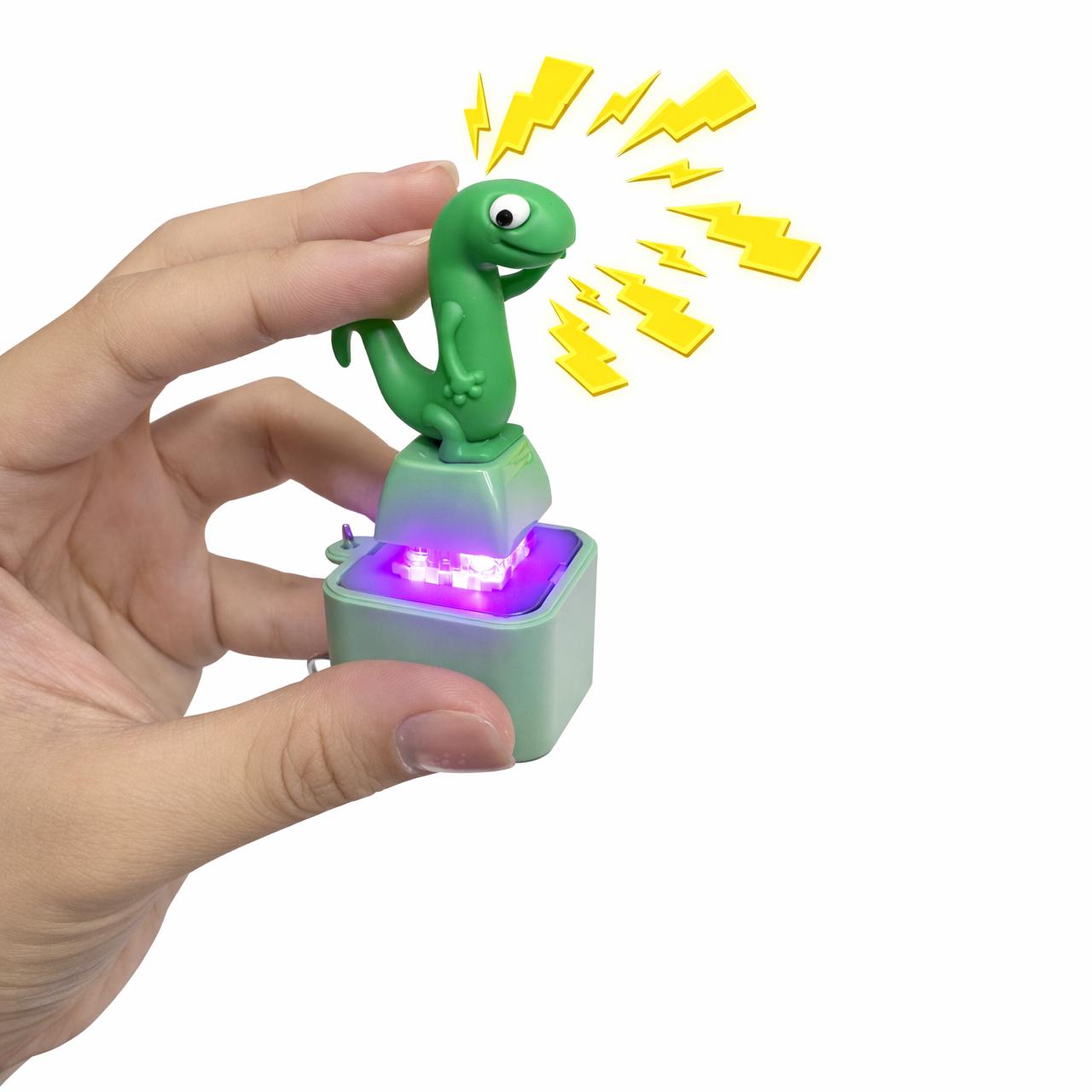 Lizard Stress Button Keychain: Light & Sound Anxiety Relief Toy