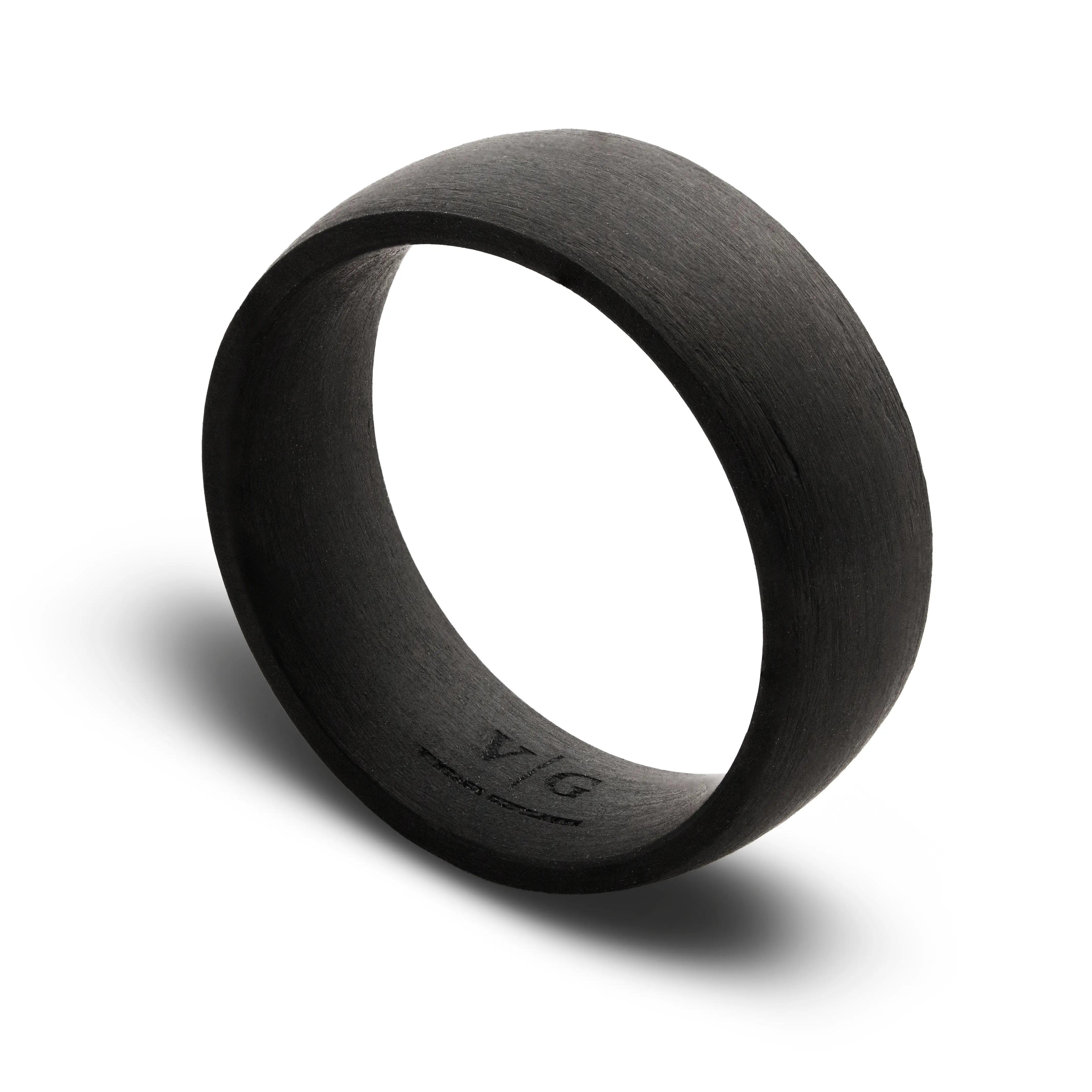 Men's Diffuser Ring, 8mm Matte Black Carbon Fiber Band