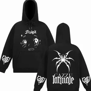 Singer Cazzu Latinaje Album 2025 Vintage Graphic Hoodie Men Women Fashion Pullover Winter Casual Fleece Hip-hop Loose Sweatshirt XG1