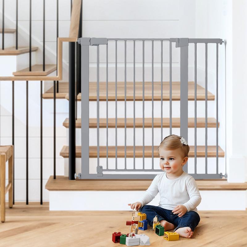 PAWGIANT 36" Tall Pet Gate for Cats, 29.5-40.6" Wide, Auto Close Extra Wide Dog Gate for House, for Doorways & Bottom of Stairs, Pressure Mount Safety Gate for Babies, Toddlers & Pets, Tested & Safe, Baby Gate Pressure Mount