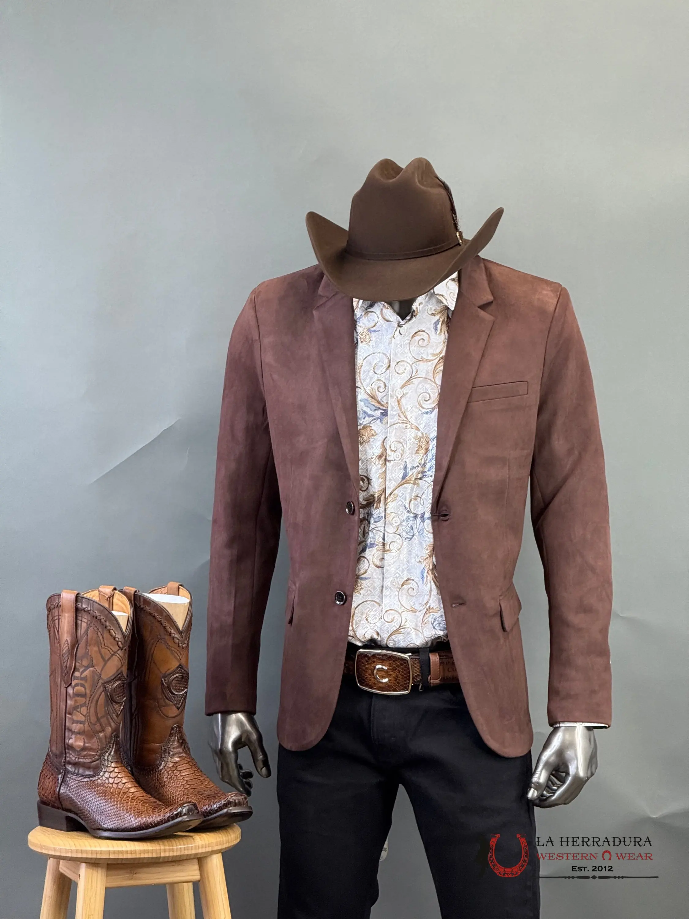 PLATINI CHOCOLATE BROWN GAMUZA SUEDE BLAZER  -BLZ8859