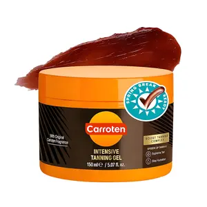 Carroten Intensive Tanning Gel | Browning Tan Accelerator | Non-Greasy, Water-Resistant with Carrot & Coconut Oil | Vitamin A & E For Moisture & Hydration | 5 Fl Oz
